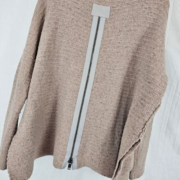 Free People Arctic Fox Zip Back Sweater In Pink Size XS Long Sleeve Oatmeal - Picture 8 of 8